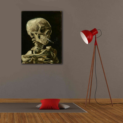 «Head of a Skeleton with a Burning Cigarette» par Vincent van Gogh, art mural sur toile
