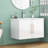 30-Inch White Gloss Wall-Mounted Bathroom Vanity With Double Doors, Soft-Close Hangers,Long Gold Metal Handle,Easy Installation,Glossy White-705278460
