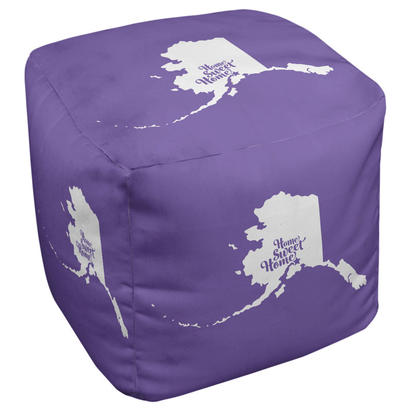 Upholstered Ottoman, Purple