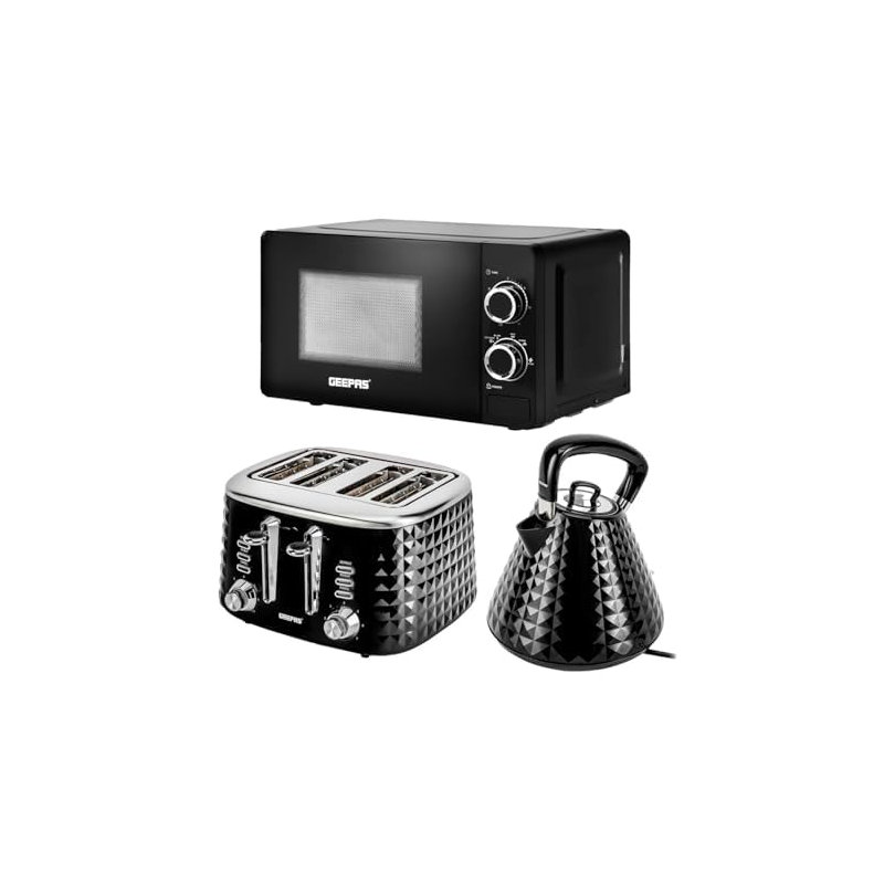 Geepas 32cm 20m³ L Countertop Microwave, Black