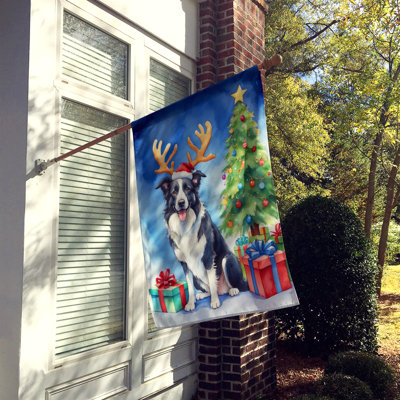 Drapeau de Noël maison de renne