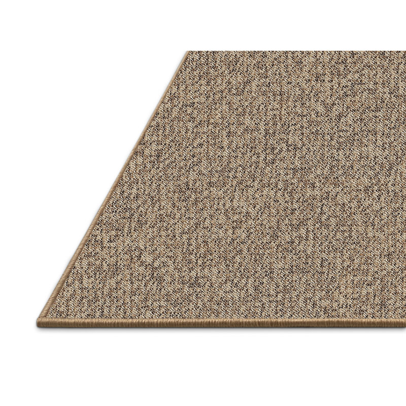 Tapis brun en laine / polyester tissé à la machine à la machine, Rectangle de 7 pi x 9 pi