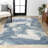 Ciasia Abstract Two-Tone Modern Blue/Cream Rug-69807177