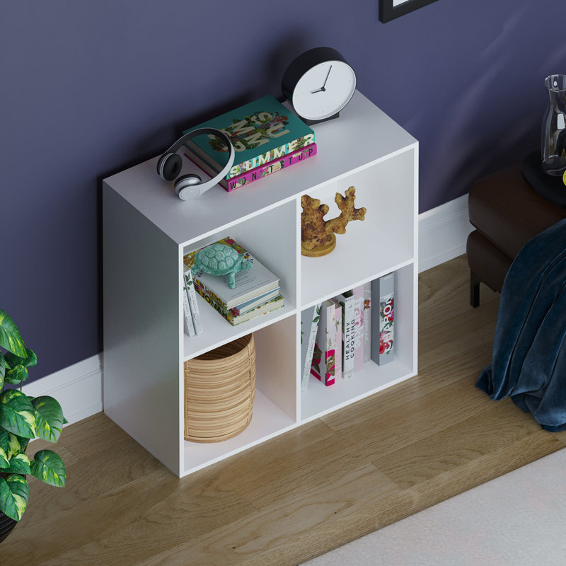 Oreland Cube Bookcase, White, 64.5cm H x 65cm W x 29cm D