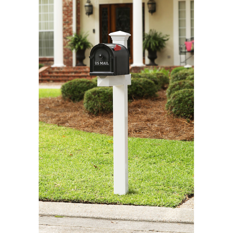 Hampton Plastic / Acrylic Post Mounted Mailbox, Black
