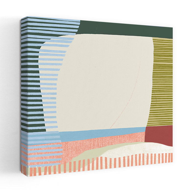 Vagues de rayures colorées I, art mural contemporain abstrait, H 36 po x l 36 po