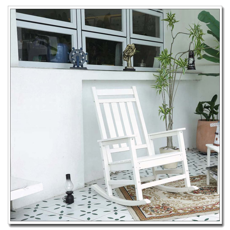 Chaise berçante surdimensionnée toutes saisons avec dossier ergonomique, Noir