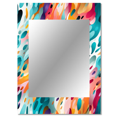 Pink And Blue Vibrant Abstract Wilderness - Abstract Large Mirror, Abstract Unique Wall Mirror Decor, Printed Metal Art