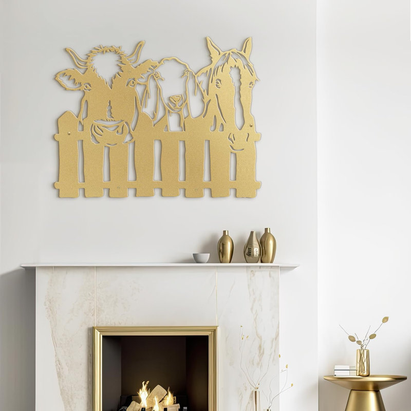 Wall Decor Metal, 12" H x 18" W x 0.05" D, Gold