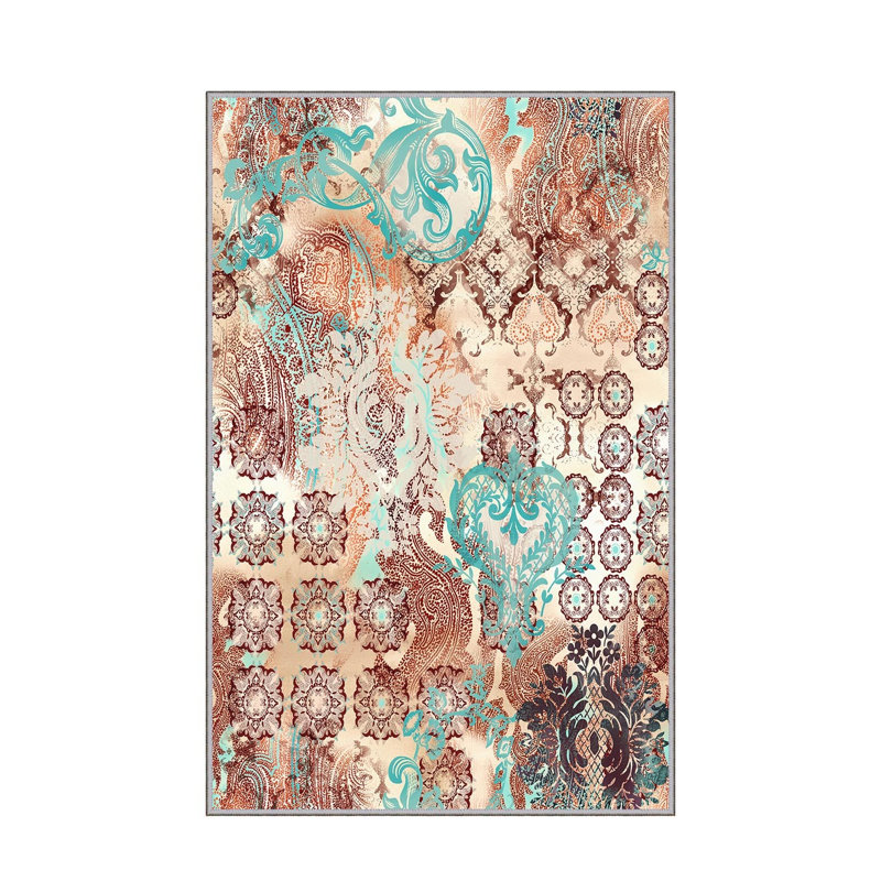 Stylish Woven Carpet (4.6 x 7.2 Feet), 100% Polyester, 0.4 in Pile Height | Antibacterial, Non-Slip Underside, Machine Washable | 3D Digital Print Design | Perfect for Living Room, Bedroom, & Dining Areas