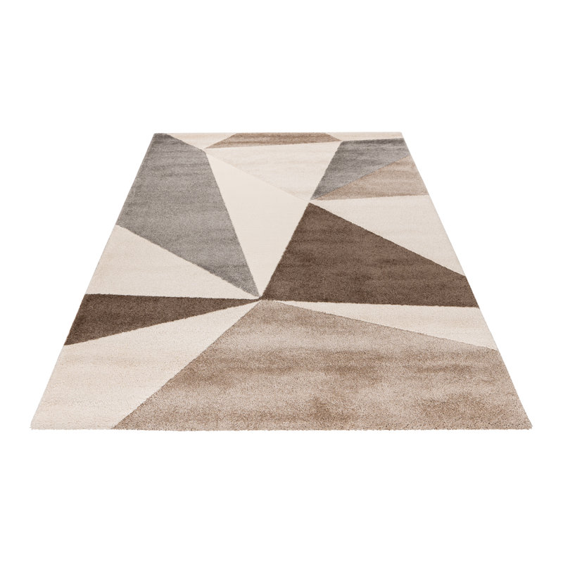 Canyon Geometric Area Rug, Rectangle 160 x 230cm, Taupe
