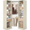 Système de rangement de coin avec 12 tablettes, système de rangement de coin de 39,2 po avec 2 tringles de suspension