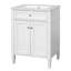 Meuble-lavabo de 61 cm (24 po), deux portes, tiroir, lavabo en céramique et fonction de fermeture en douceur pour salles de bain compactes. Rangement à 2 portes de 61 cm (24 po), rails coulissants basculants.
