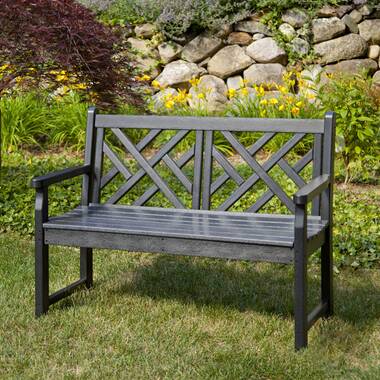 Outdoor Decor Flora Bench Seat Cushion 48 x 18 in Black
