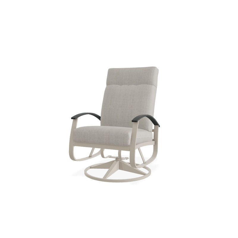 Belle Isle Outdoor Rocker Chair, Spectrum Peacock Sunbrella® Plainweave, Classic Graphite P30, Textured Snow