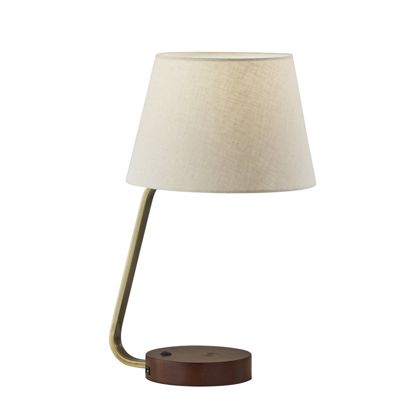 Lampe de table arquée 19 "avec USB Ahana, Laiton, Beige