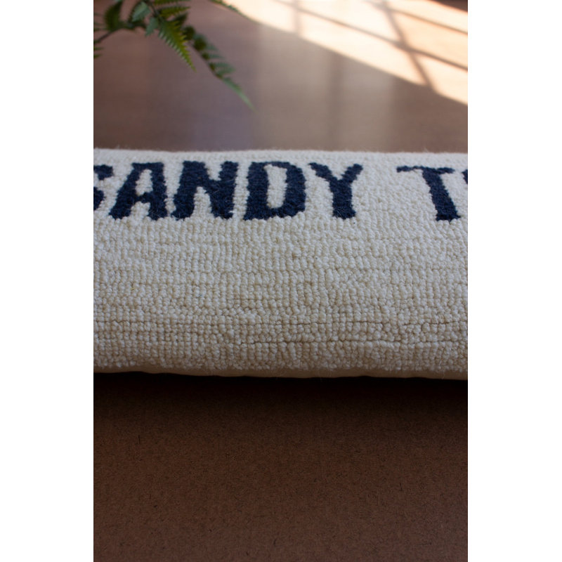 Kalalou “Sandy Toes” Hand Hooked Decorative Pillow – 14" Tall