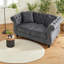 Causeuse Chesterfield à compression en velours gris 58,8 pouces pour la maison