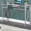Darek Chrome 42" Glass Writing Desk with Shelf