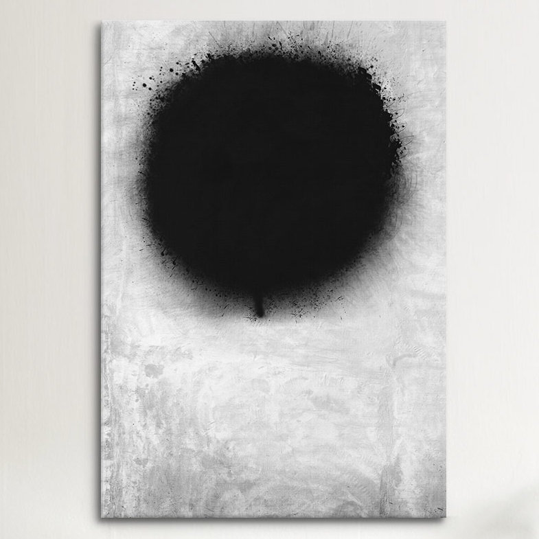 Albree Modern a NEGative Sun, impression sur toile, H 26 po x l 18 po x P 1,5 po, Pas de tapis, Toile tendue