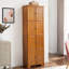 Armoire de rangement en chêne à 8 tablettes et 8 portes, 72,4 po de hauteur. Pour différents endroits. Extérieur lisse, structure à emplacements variés. Finition, fabrication