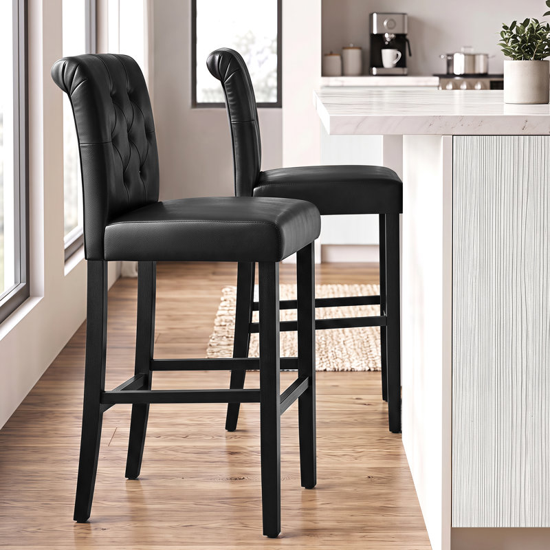 Tabouret de bar 28,5 po Alayna, Black PU