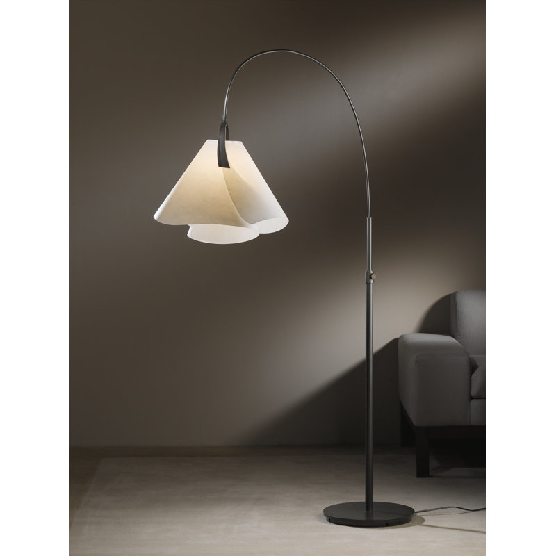 Mobius Arched Floor Lamp, Cork, Black