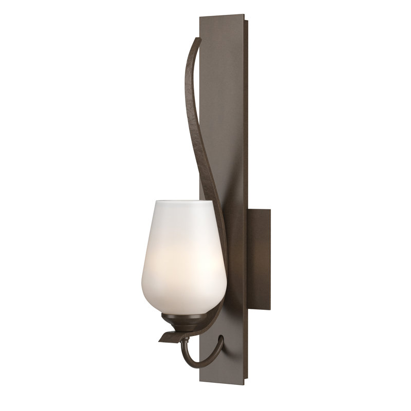 Flora 1 - Light Dimmable Armed Sconce, Opal White, Bronze