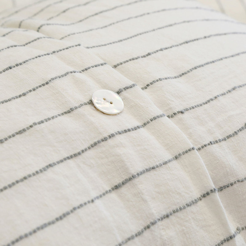 Blake Linen Shams, Standard, Cream/Gray