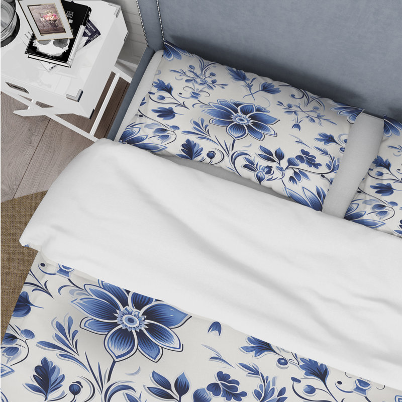 Ensemble de housse de couette Cobalt, Housse de couette pour grand lit et 2 taies décor