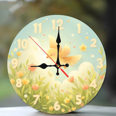 bird clock floral design cute spring