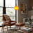 Sunset Glass Globe Floor Lamp Black Metal Standing Lamp For Living Room Bedroom