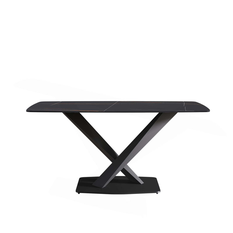Table de salle à manger Contemporary, Noir, H 29,53 po x L 63 po x l 35,43 po