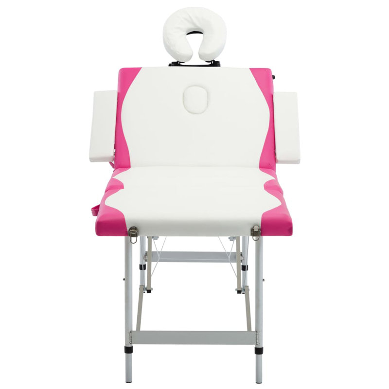 Table rectangulaire pliable réglable 75,5 po, Blanc / rose