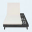 Ensemble de méridienne de détente avec surface latérale peu encombrante, fauteuil inclinable d'extérieur en bois d'acacia noir avec coussin épais de 4 pouces pour le jardin de la piscine