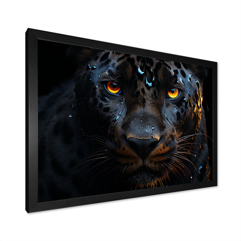 «Dynamic Black Panther Spirit II» sur toile, Cadre photo noir, H 34 po x l 44 po x P 1,5 po
