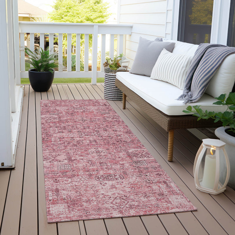 Everlee Abstract Indoor / Outdoor Rug, Runner 2'3" x 7'6"