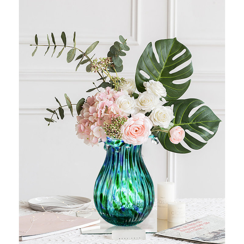 Vase à bulles pour fleurs, art moderne, vases à fleurs décoratifs, Vert