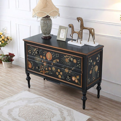 Multi-purpose two-drawer painted accent chest
