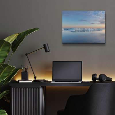Art mural en verre acrylique épique «Antarctica Ice IV» par Richard Silver, 16 po x 12 po