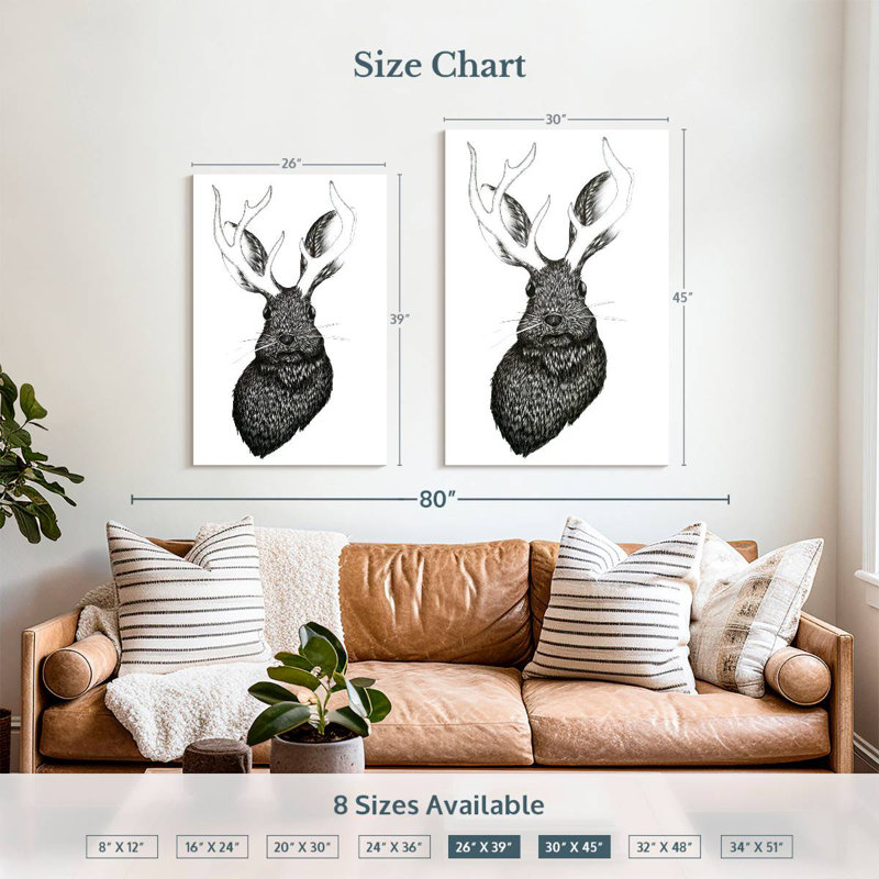 Kelan Adorable Jackalope, 39" H x 26" W