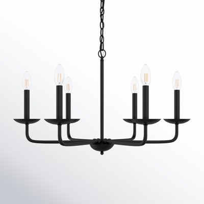 Baltray 6 - Light Steel Dimmable Chandelier