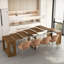 Table de salle à manger extensible pliable, console multifonctionnelle extensible en bois, meubles de salle de réunion, options de longueur de table, bois-133228681-133228684-133228682