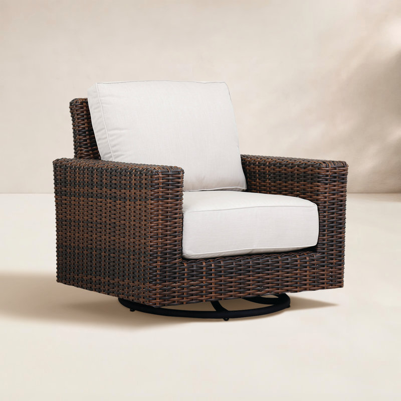 Parris Swivel Rocker Patio Chair with Sunbrella® Cushions, Canvas Flax Sunbrella® Canvas