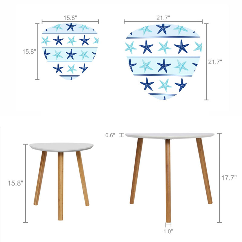 Ensemble de 2 tables basses gigognes Triangle