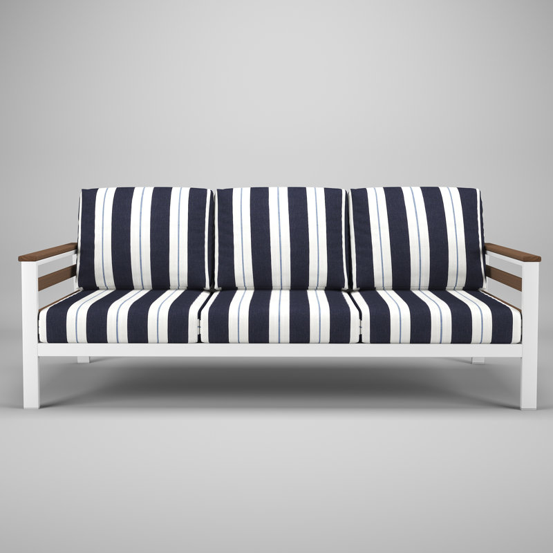 Townsend Metal Outdoor Sofa With Sunbrella Cushion, Relate Harbor