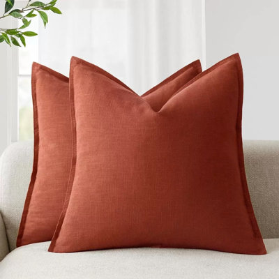 18 x 18 Inch Linen Solid Decorative Throw Pillow Covers