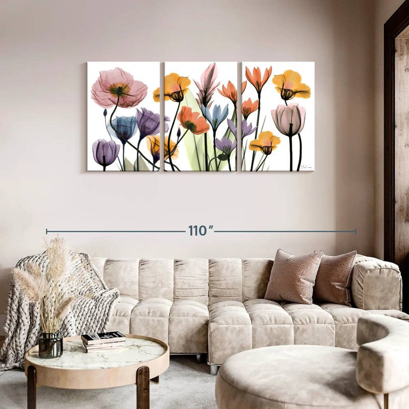 «Vibrant Flowerscape», reproduction d'art sur toile, H 39 po x l 80 po x P 1,25 po