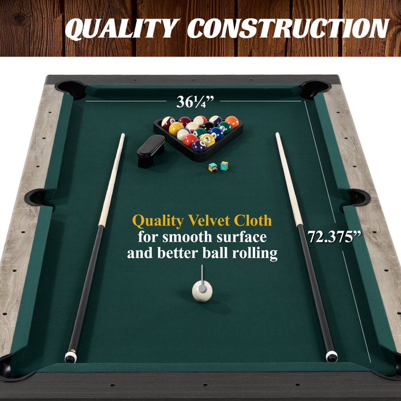 Westmont 7' Light Brown Wood 3-in-1 Pool, Ping Pong, and Dining Table