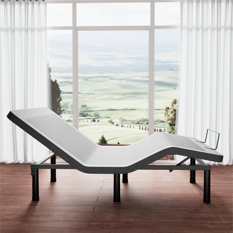 King Adjustable Bed Frame With Wireless Remote, Electric Bed, Zero Gravity, Head And Foot Incline, Adjustable Leg Heights, Memory Presets, Anti-Snore